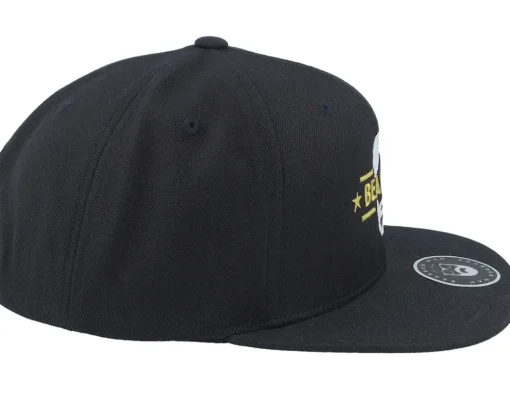 Snapback-Bearded Man Beard Logo Black Snapback -