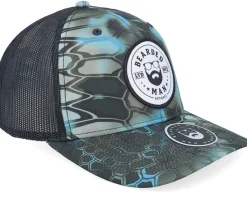 Trucker-Bearded Man Beard Logo R 112p Kryptek Neptune/Black Trucker -