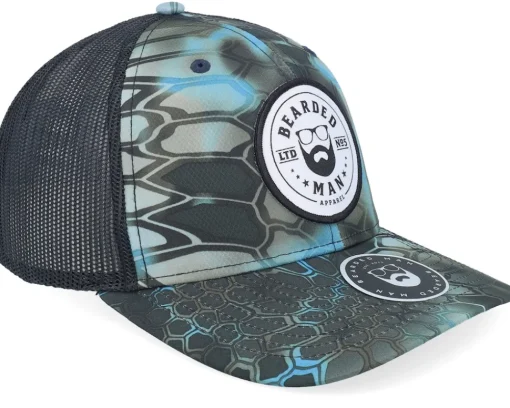 Trucker-Bearded Man Beard Logo R 112p Kryptek Neptune/Black Trucker -