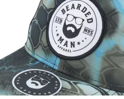 Trucker-Bearded Man Beard Logo R 112p Kryptek Neptune/Black Trucker -