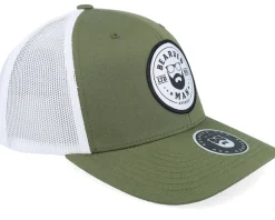 Trucker-Bearded Man Beard Logo R Retro Oiive/White Trucker - Green