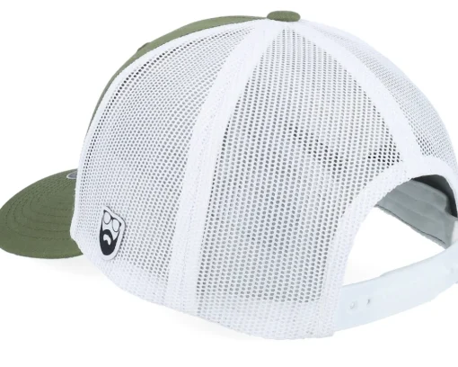 Trucker-Bearded Man Beard Logo R Retro Oiive/White Trucker - Green