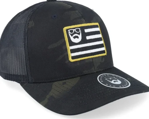 Trucker-Bearded Man Beard Nation Black Camo Trucker -