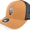 Trucker-Bearded Man Bearded Rock Sign Scull Caramel/Black Trucker -