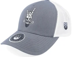 Trucker-Bearded Man Bearded Rock Sign Scull Grey/White Trucker -