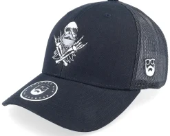 Trucker-Bearded Man Bearded Rockstar Scull Black Trucker -
