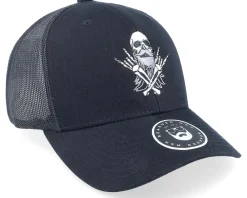 Trucker-Bearded Man Bearded Rockstar Scull Black Trucker -