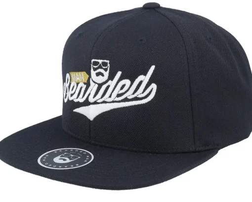Snapback-Bearded Man Bearded Script Black Snapback -