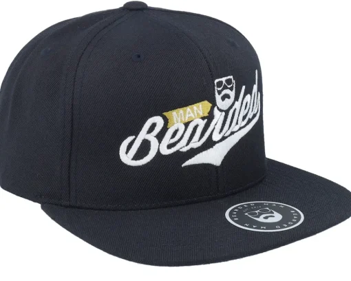 Snapback-Bearded Man Bearded Script Black Snapback -