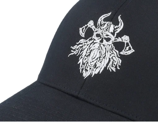 Flexfit-Vikings Bearded Skull Axe Wooly Combed Flexfit - Black