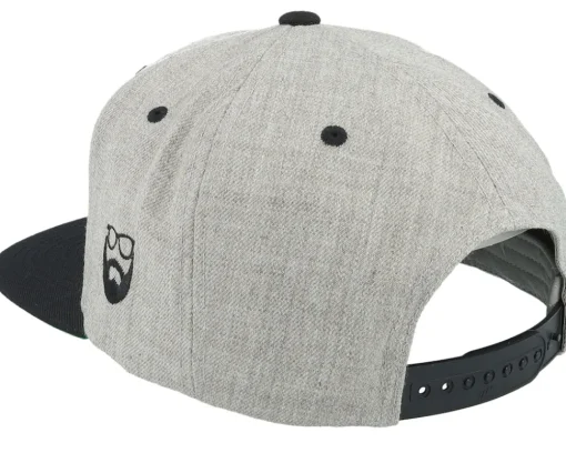 Snapback-Bearded Man Bearded Smiley Grey/Black Snapback -