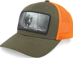 Clearance Hunter Big Boar Wide Mash/Fluorescent Orange Trucker - Green