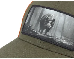 Clearance Hunter Big Boar Wide Mash/Fluorescent Orange Trucker - Green