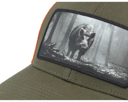 Clearance Hunter Big Boar Wide Mash/Fluorescent Orange Trucker - Green