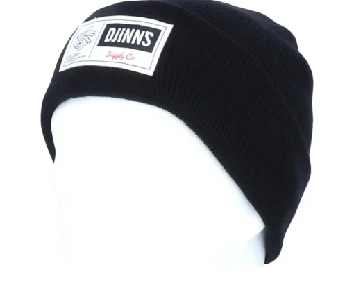 Cuff Beanies-Djinns Big Label Black Cuff -