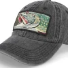 Discount Skillfish Big Pike 382 Snow Washed Black Denim Dad Cap -