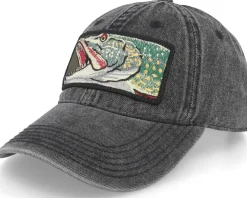 Discount Skillfish Big Pike 382 Snow Washed Black Denim Dad Cap -