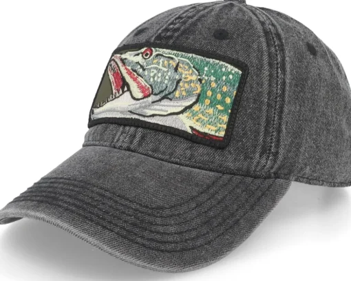 Discount Skillfish Big Pike 382 Snow Washed Black Denim Dad Cap -