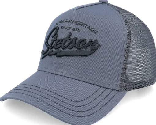 Trucker-Stetson Big Size American Heritage Classic Charcoal A-Frame Trucker -