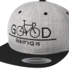 Snapback-Bike Souls Biking Is Good Heather Grey Black Snapback -