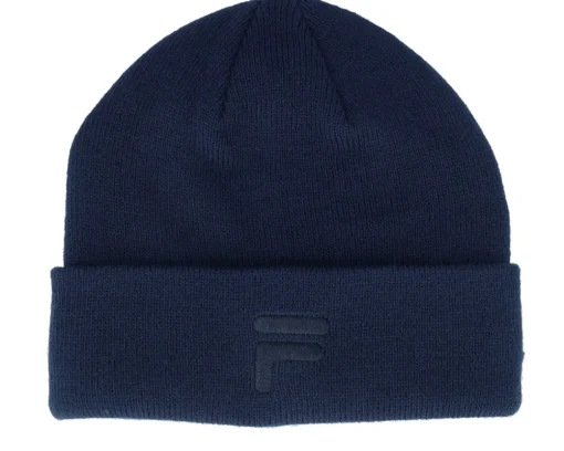 Cuff Beanies-Fila Bismil Tonal F Beanie Black Iris Cuff - Blue