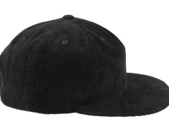 Snapback-Equip Cord 5-panel Halfmoon Snapback - Black