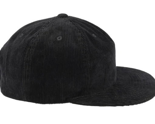 Snapback-Equip Cord 5-panel Halfmoon Snapback - Black