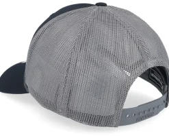 Trucker-Wild Spirit Black Deer Shield Patch Black/Charcoal Rope A-Frame Trucker -