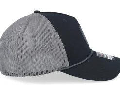 Trucker-Wild Spirit Black Deer Shield Patch Black/Charcoal Rope A-Frame Trucker -