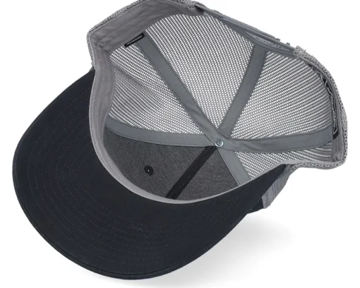 Trucker-Wild Spirit Black Deer Shield Patch Black/Charcoal Rope A-Frame Trucker -