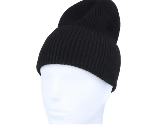 Organic Beanies-Beechfield Oversized Cuff Blank Beanie - Black