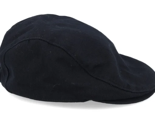 Flat Caps-Beechfield Black Vintage Flat Cap -