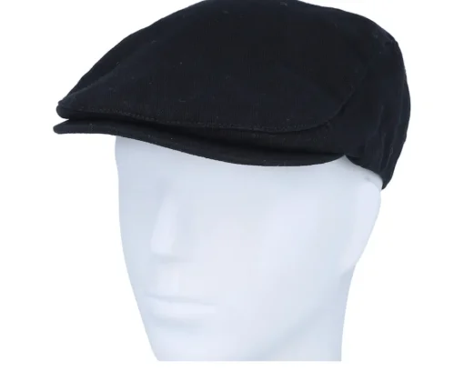 Flat Caps-Beechfield Black Vintage Flat Cap -