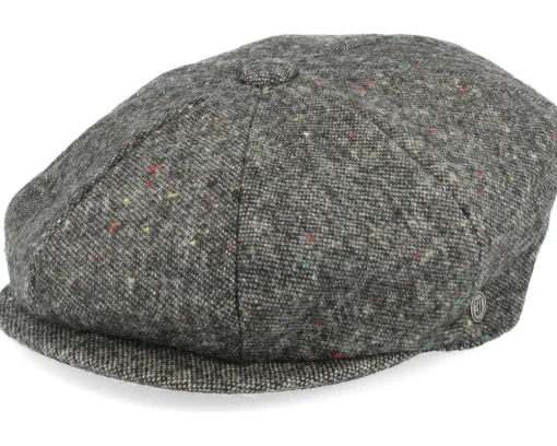 Flat Caps-Jaxon & James Blackheath Speckled Marl Newsboy Black Flat Cap -