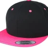 Blanks-Yupoong /Neon Pink Snapback - Black