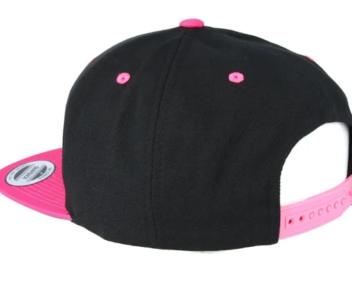 Blanks-Yupoong /Neon Pink Snapback - Black