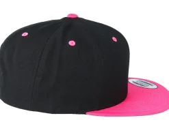 Blanks-Yupoong /Neon Pink Snapback - Black