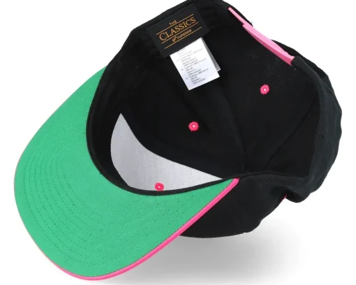 Blanks-Yupoong /Neon Pink Snapback - Black