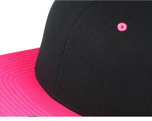 Blanks-Yupoong /Neon Pink Snapback - Black