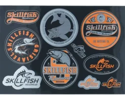 Hot Skillfish Black/Orange/Brushed Alumiunium Stickers -