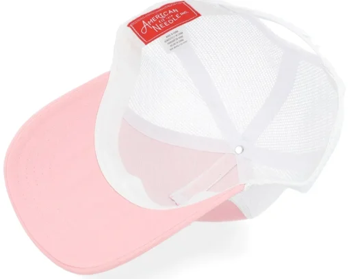 Online American Needle Blank Brush Twill Valin White/Light Pink Trucker -