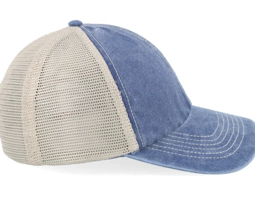 Blanks-Beechfield Blank Denim/Stone Vintage Washed Trucker - Blue