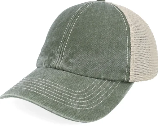 Blanks-Beechfield Blank Denim/Stone Vintage Washed Trucker - Blue