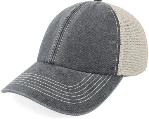 Blanks-Beechfield Blank Denim/Stone Vintage Washed Trucker - Blue