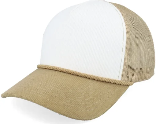 Outlet Equip Blank Rope Cord Off White/Khaki A-frame Trucker - White, Beige