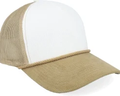Outlet Equip Blank Rope Cord Off White/Khaki A-frame Trucker - White, Beige