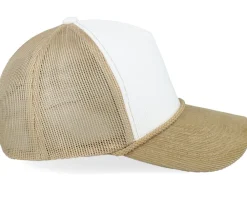 Outlet Equip Blank Rope Cord Off White/Khaki A-frame Trucker - White, Beige