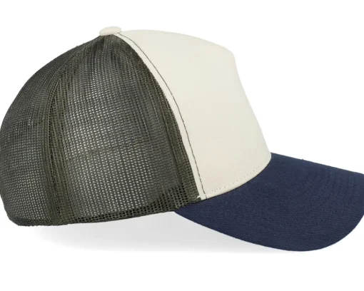 Trucker | Blanks-Equip Blank Stone/Olive/Navy A-frame Trucker - Grey, Blue, Green