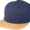 Blanks-Equip Blank Suede Navy Snapback - Blue
