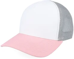 Trucker | Blanks-Equip Blank White/Light Grey/Light Pink A-frame Trucker - Pink, White, Grey